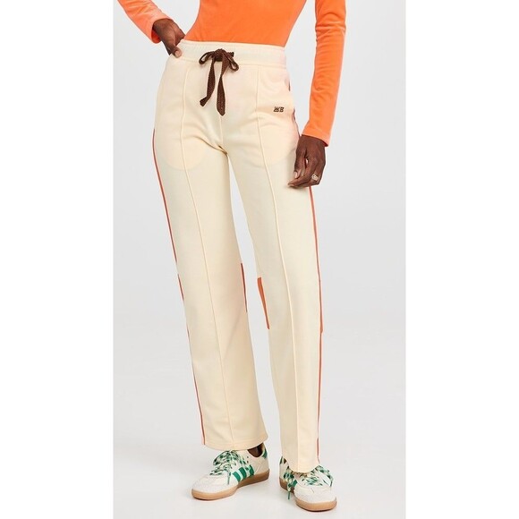 WALES BONNER Track Pants Womens Size 2 Tan Orange Colorblock PERCUSSION Logo - Picture 1 of 15
